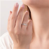 Anello Mirco Visconti Donna solitario con contorno in Oro bianco P2263/10 - P2263/10